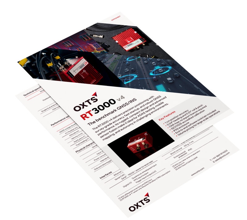 OXTS RT3000 v4 inertial navigation system datasheet
