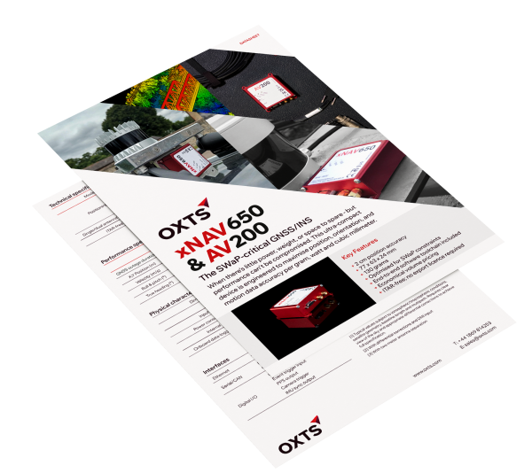 OXTS xNAV650/AV200 inertial navigation system datasheet