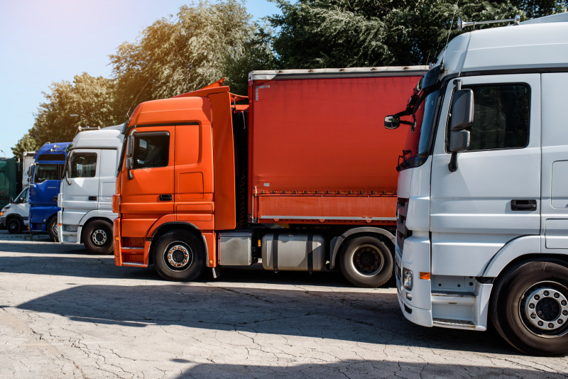 A line of trucks or HGVs - how will things change for such fleets with the new Euro NCAP protocols.