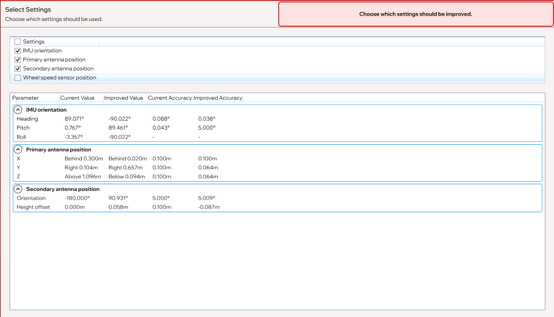 NAVconfig - choose which settings should be improved
